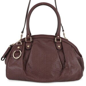 GUCCI Authentic Red Leather Shoulder Bag